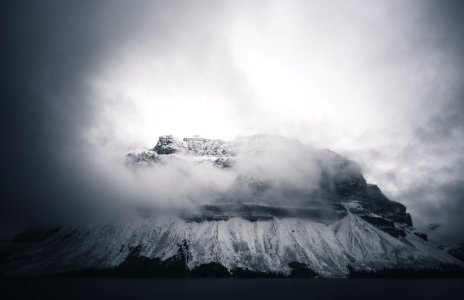 mountains cover with snow photo