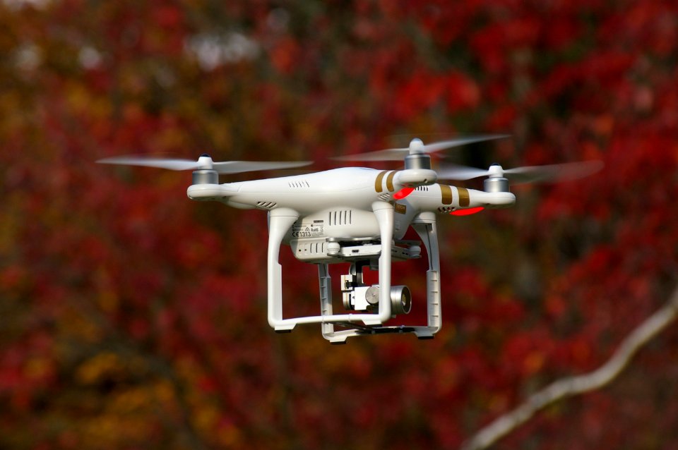 white and gold DJI Phantom 3 Professional selective focus photography