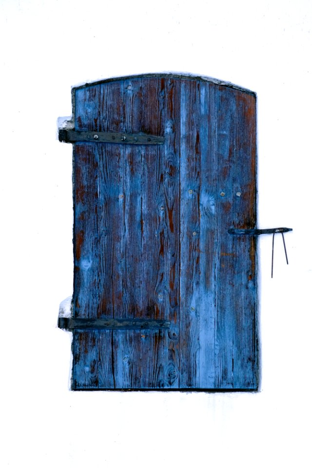 blue wooden window