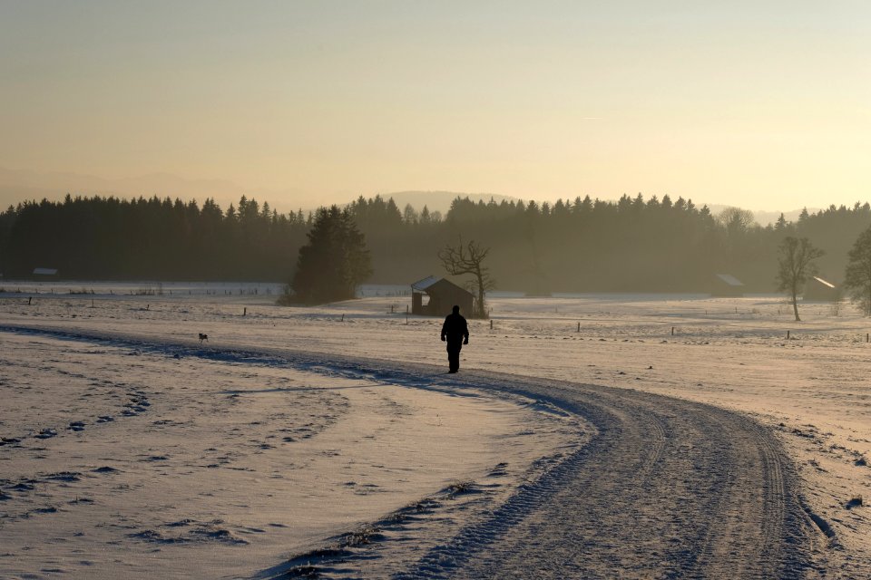 Dieen am ammersee, Germany, Walking man