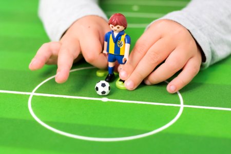 person playing minifig soccer