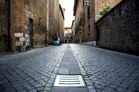 City, Road, House