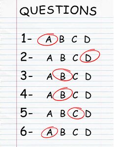 Questionnaire multiple choice testing