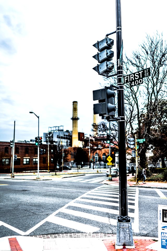 black post on street photo