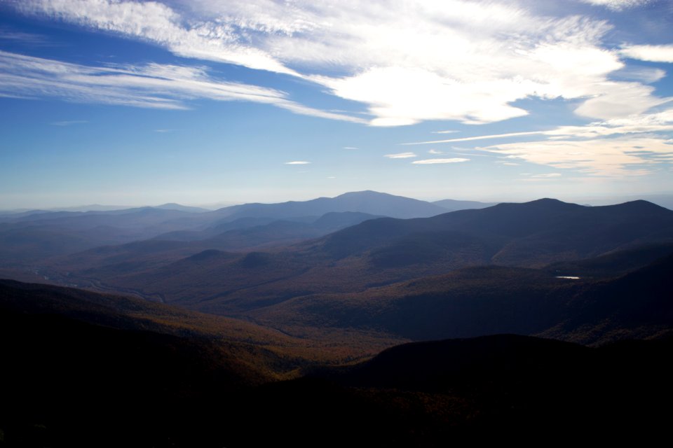 aerial view of mountains under cloudy sky