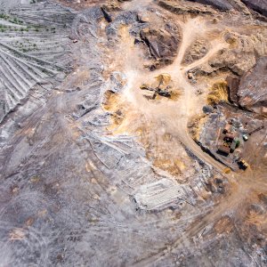 bird's eye view of mining area photo