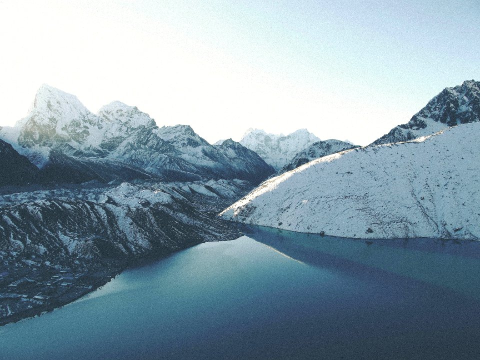 ice covered mountain photography