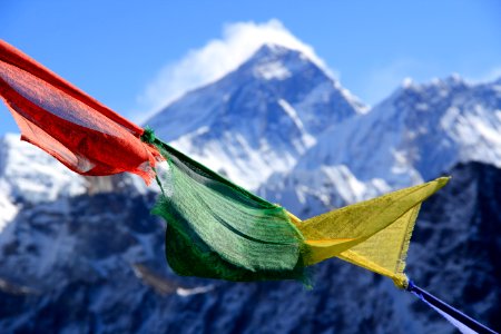 red, green, and yellow banner