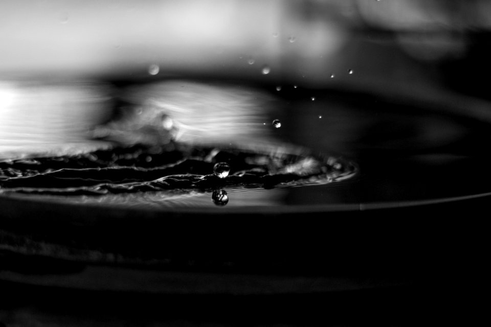 grayscale photography of water spalsh