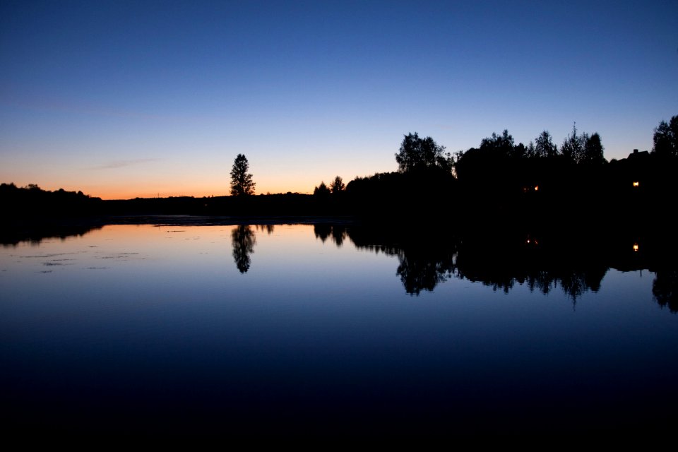 Sunset, Trees, Lake