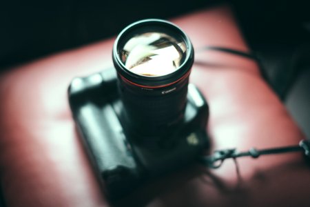 black camera in selective focus photography photo