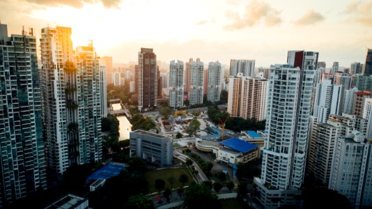 Singapore, Cityscape, Sunset