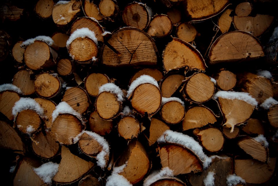 brown firewood stack