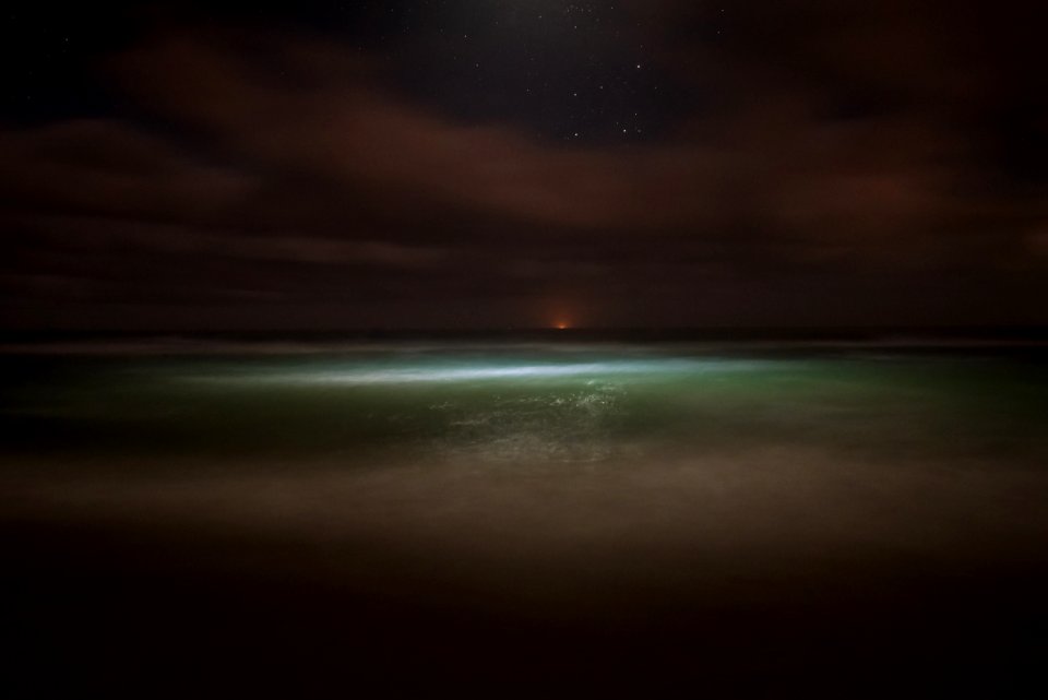 body of water at nighttime