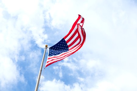 flag of USA with flag pole photo