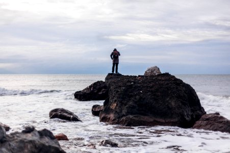 Mile rock beach, San francisco, United states