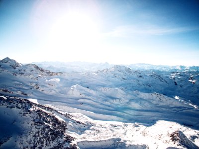 snow mountain under white sky
