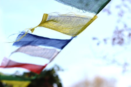 Sky, Bokeh, Flag