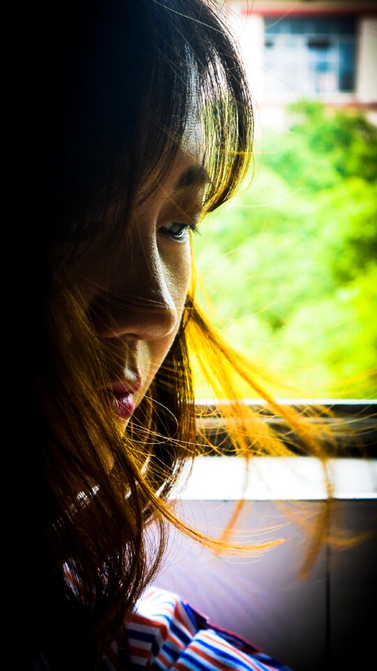 Woman face hair