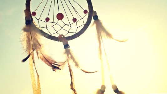 white and blue dream catcher