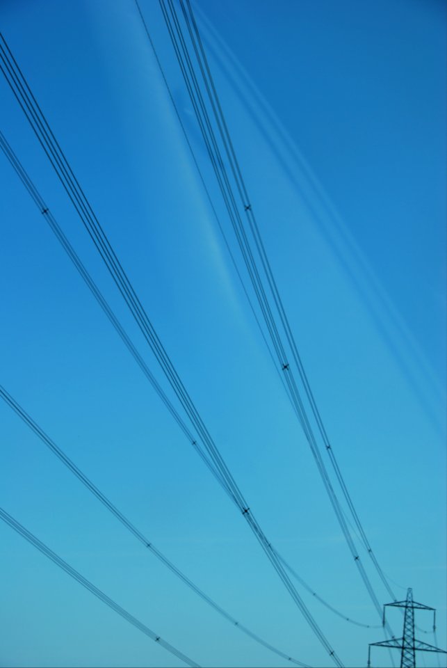 Blue, Electricity, Pylon