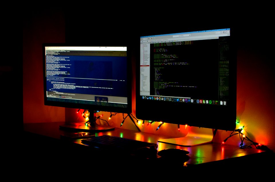 Computer, Christmas, Desk setup