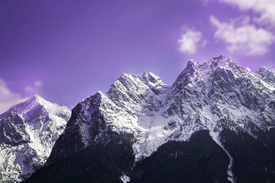 mountain covered with snow photo