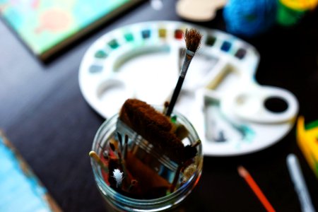 Paintbrush, Palette, Painting photo