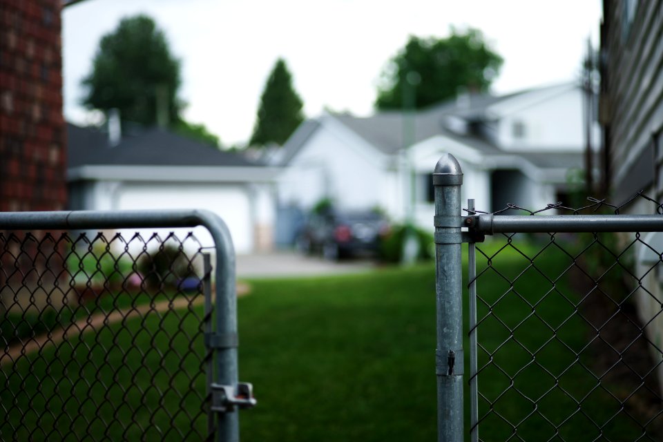 open grey chain-link grace