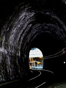 Railway tunnel gleise tunnel photo