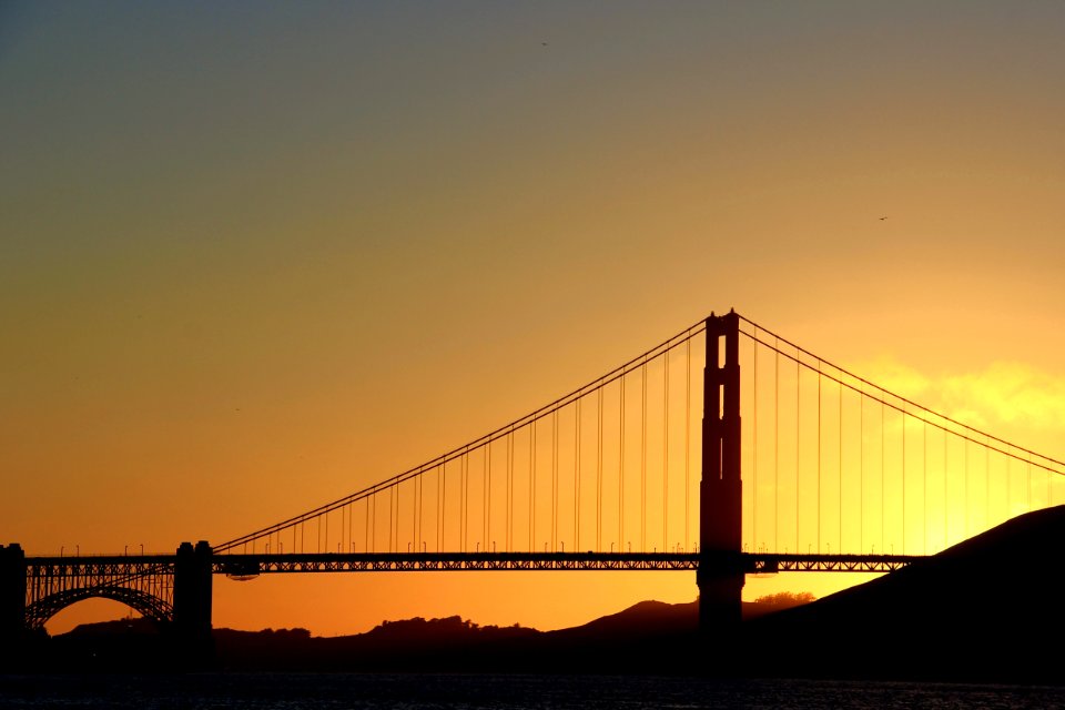 California, Sunset, Bridge