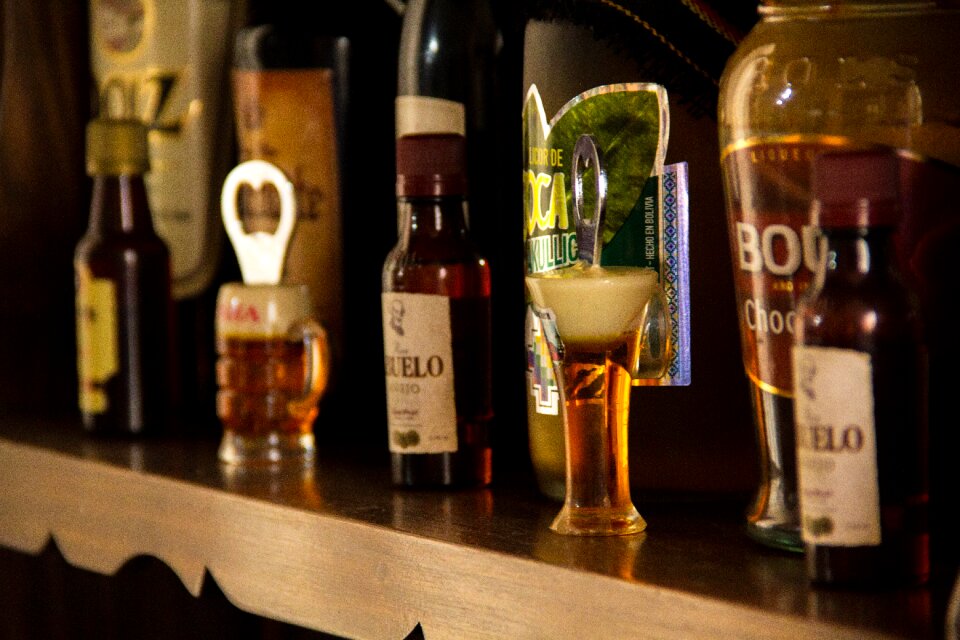 Bottles alcohol bar