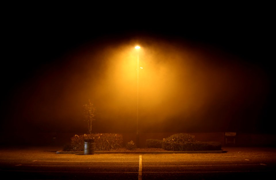 Car park, Night, Streetlight