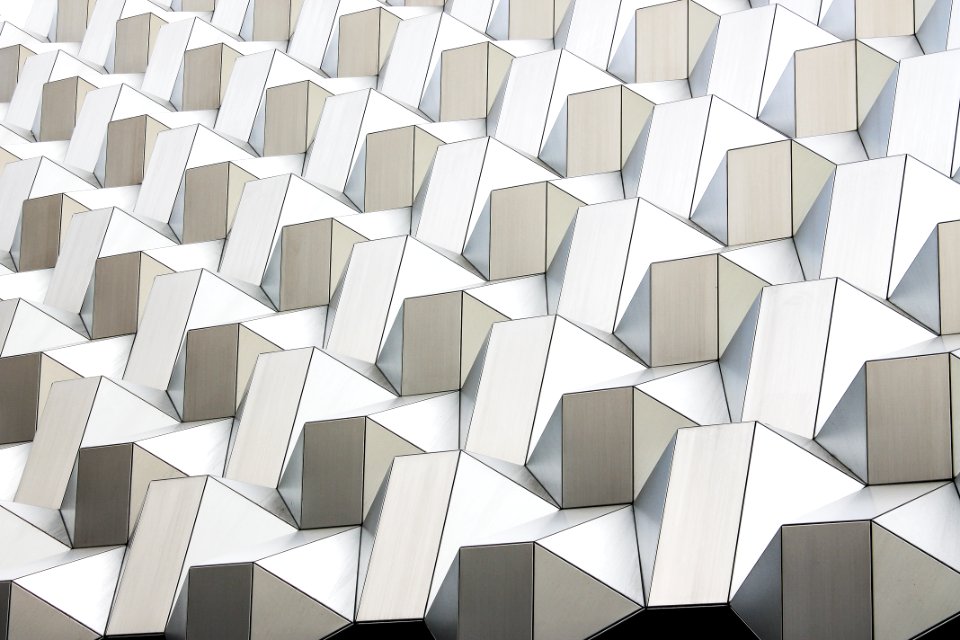 white abstract geometric artwork
