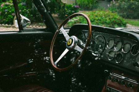 brown and silver steering wheel photo