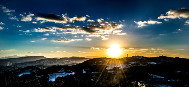 Mombaroccio, Italy, Sunset
