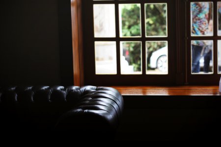 leather brown couch photo