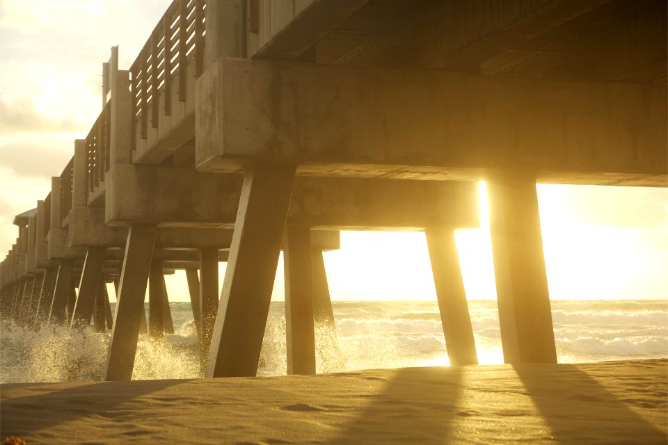 skyline photography of concrete bridge