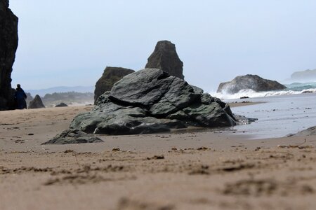 Beach rocks sand