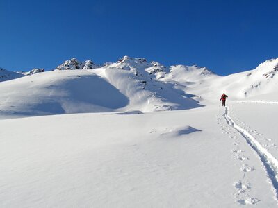 Touring skis deep snow wintry photo