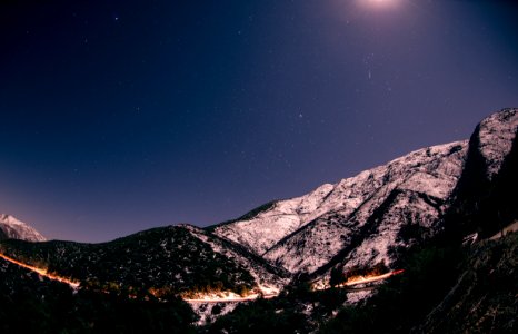 mountain under blue sky photo