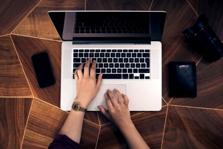 person using MacBook Pro