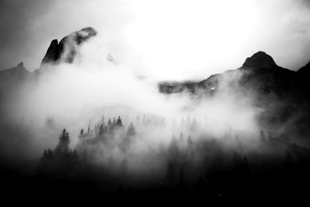 mountain with fogs photo