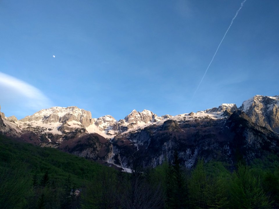 Albania, Valbona valley national park, Snow