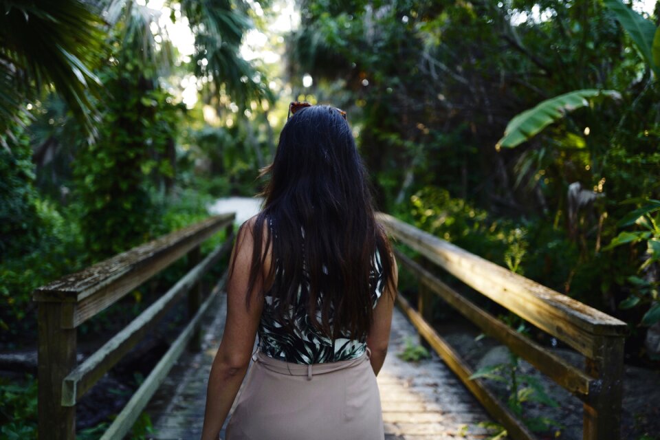 Park pathway person