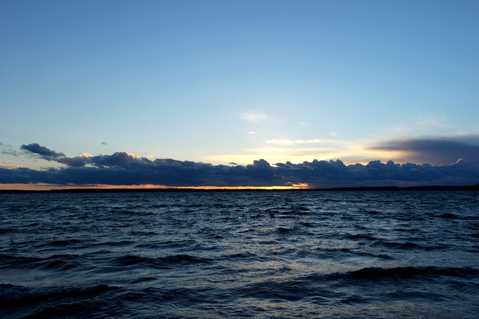 Sea, Wave, Sunset