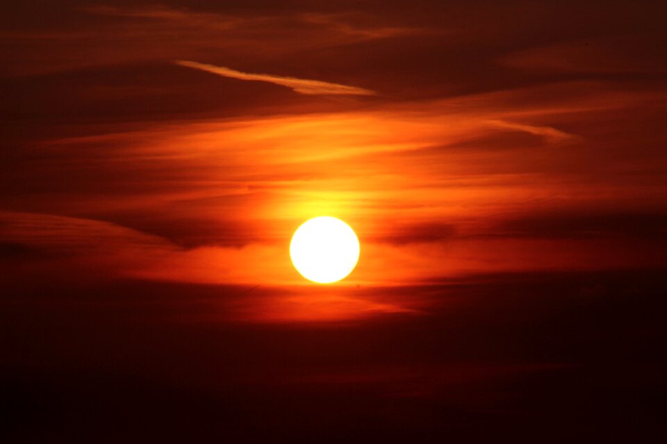Setting sun afterglow sky