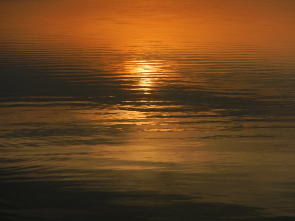 reflection of sun on body of water