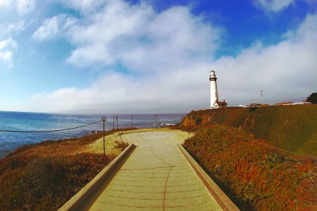 Ocean, Lighthouse, Fisheye photo