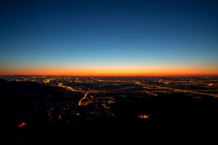 aerial view of city during night time